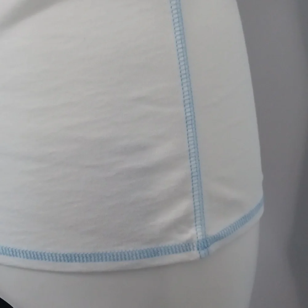 Two NWOT XL short sleeve top. White & blue shirt. Streetwear Yoga Activewear